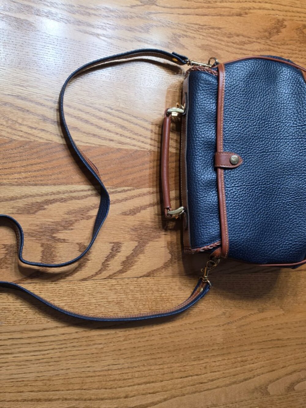 Vintage Dooney and Bourke shoulder bag All Weather Leather Blue Brown - Picture 8 of 12